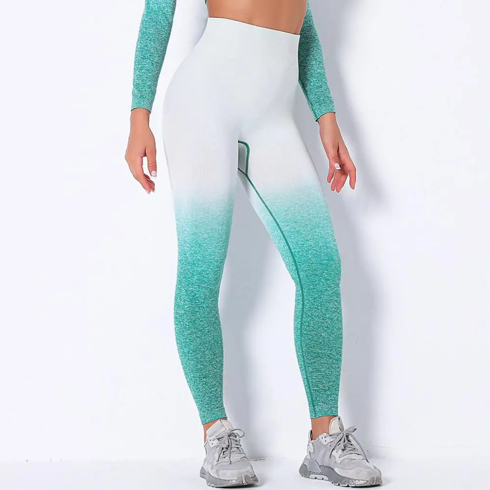 

Pretty Colors Dip Dye High Wast Seamless Yoga Pants for Women Autumn Winter Gym Leggings Fitness Workout Clothes Trainning Hot