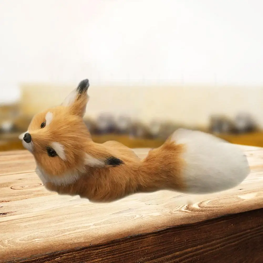 

Модная детская имитация лисы, плюшевая игрушка, модель коричневой лисы, украшение для дома, фигурки животных, статические фигурки, игрушки, ...