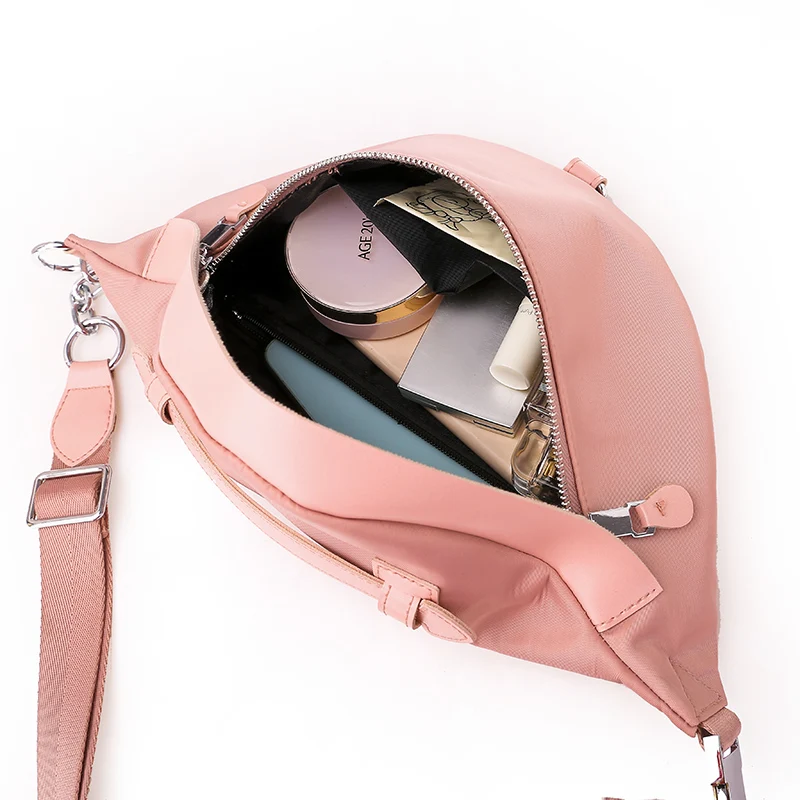 Летняя Повседневная сумка из ткани Оксфорд однотонная с полумесяцем