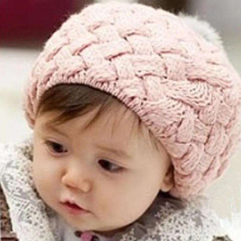 New Super Cute Ice Cream Beret Wool Hat Big Rabbit Ball Baby Winter Warm | Аксессуары для одежды