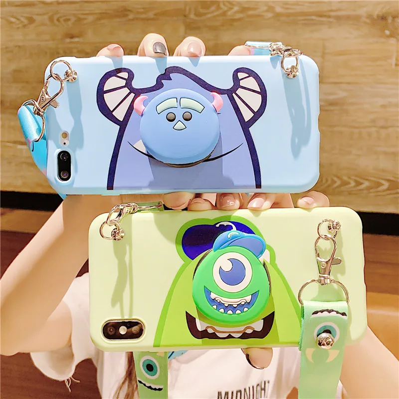 For iphone XR 3D Totoro soft Phone Case iPhone X XS max 8plus 7plus 6 6S 6p Cute Monsters TPU Back Cover+toy+strap +stander |