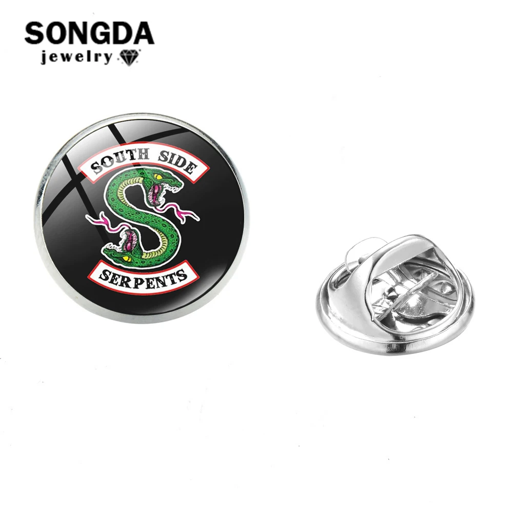 SONGDA Горячая ТВ серии Riverdale &quotSouth Side Serpents&quot штырь отворотом поп битком горит Shoppe