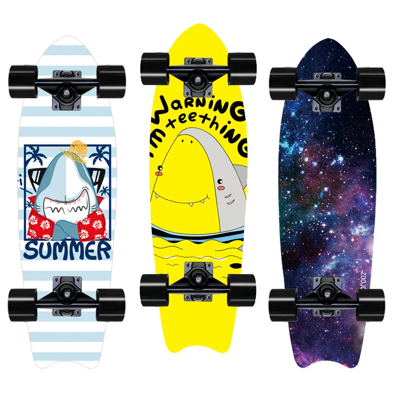 

New Maple Big Fish Board Single Warped Skateboard Instead Of Walking Board Land Surfboard Fish Tail Street Brushing Board Four