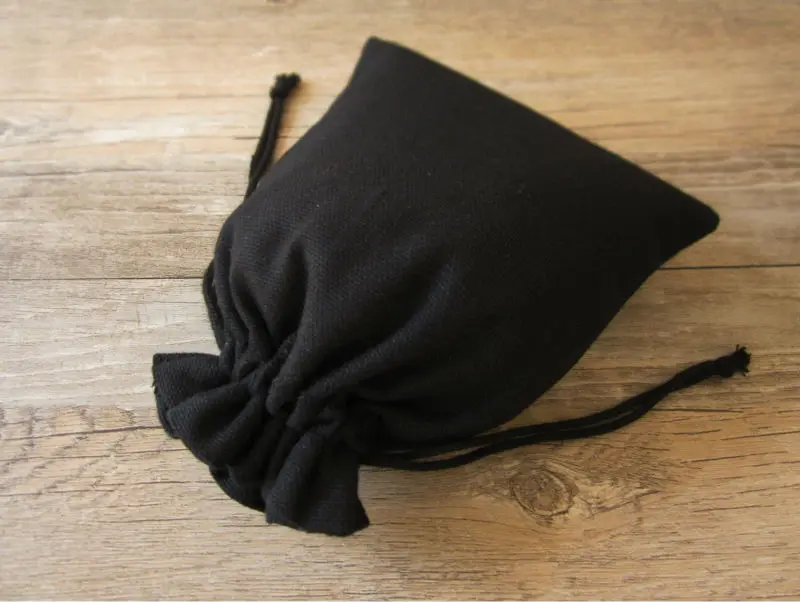 Черный хлопковый мешок на шнурке Саше/декоративный/упаковка/Ювелирные