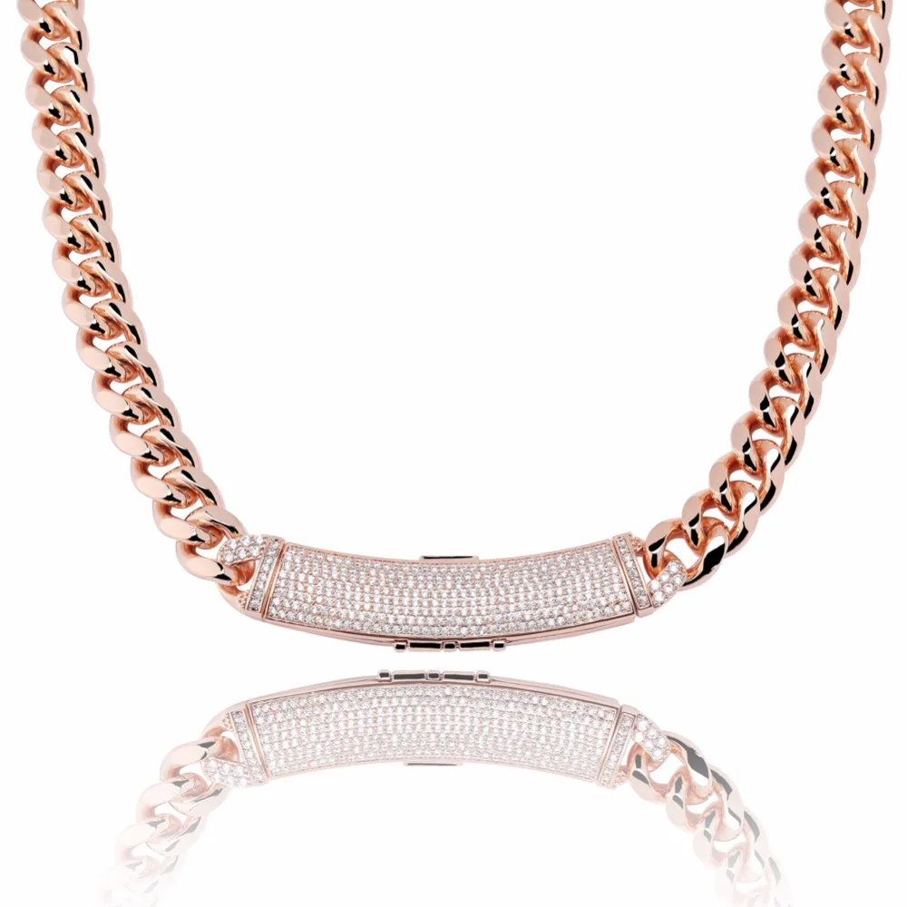 GUCY 12 мм Ширина новейшая застежка Micro Pave Iced CZ кубинские Соединенные ожерелья цепи роскошные шикарные ювелирные изделия модные хип-хоп для мужчин