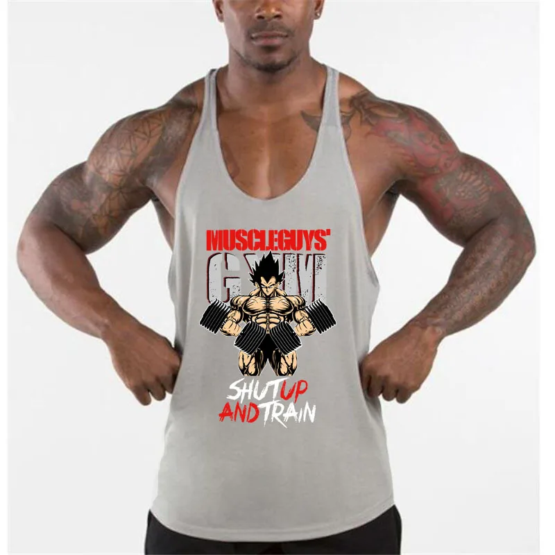 Fitness Stringer Tank Top Mens Muscle Sleeveless Tanktop Workout singlets muscle shirt gym Clothing Bodybuilding vest | Мужская одежда