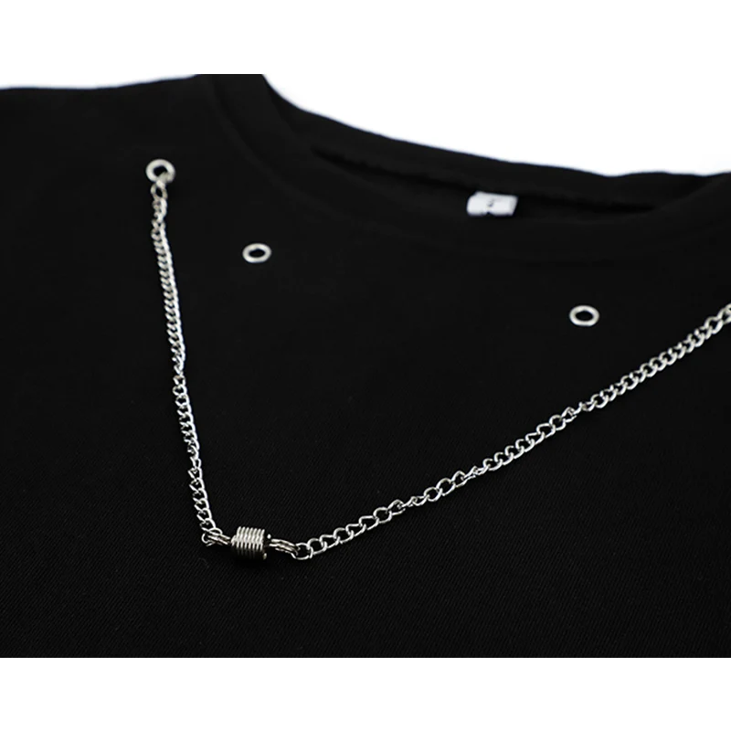 Женская блузка с длинным рукавом черная Готическая длинными рукавами украшенная