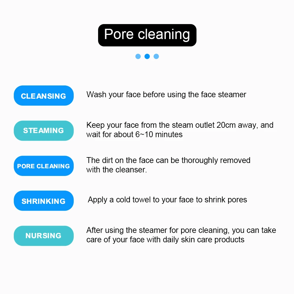 

Facial Steamer Pore Cleaner With Water Tank For Deep Cleaning Skin Moisturing Face SPA Steamer Facial Steamer Acne On The Skin