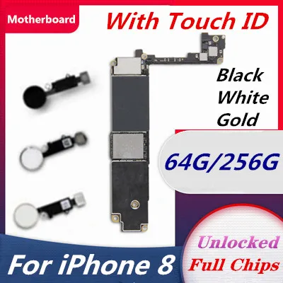 Материнская плата для IPhone 8 64 Гб 256 ГБ полные чипы без идентификатора Iphone основная