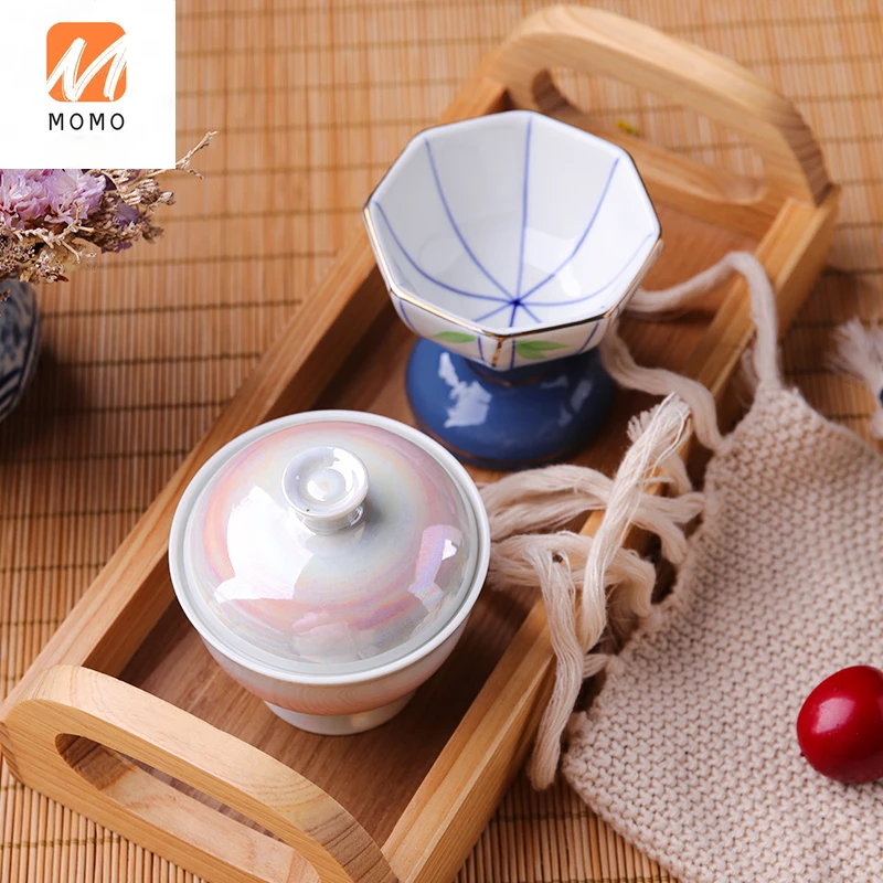 

Japanese Style Tableware Creative with Cover High Foot Plate Hotel Ceramic Front Dish High Table Container Multi-Purpose Bowl