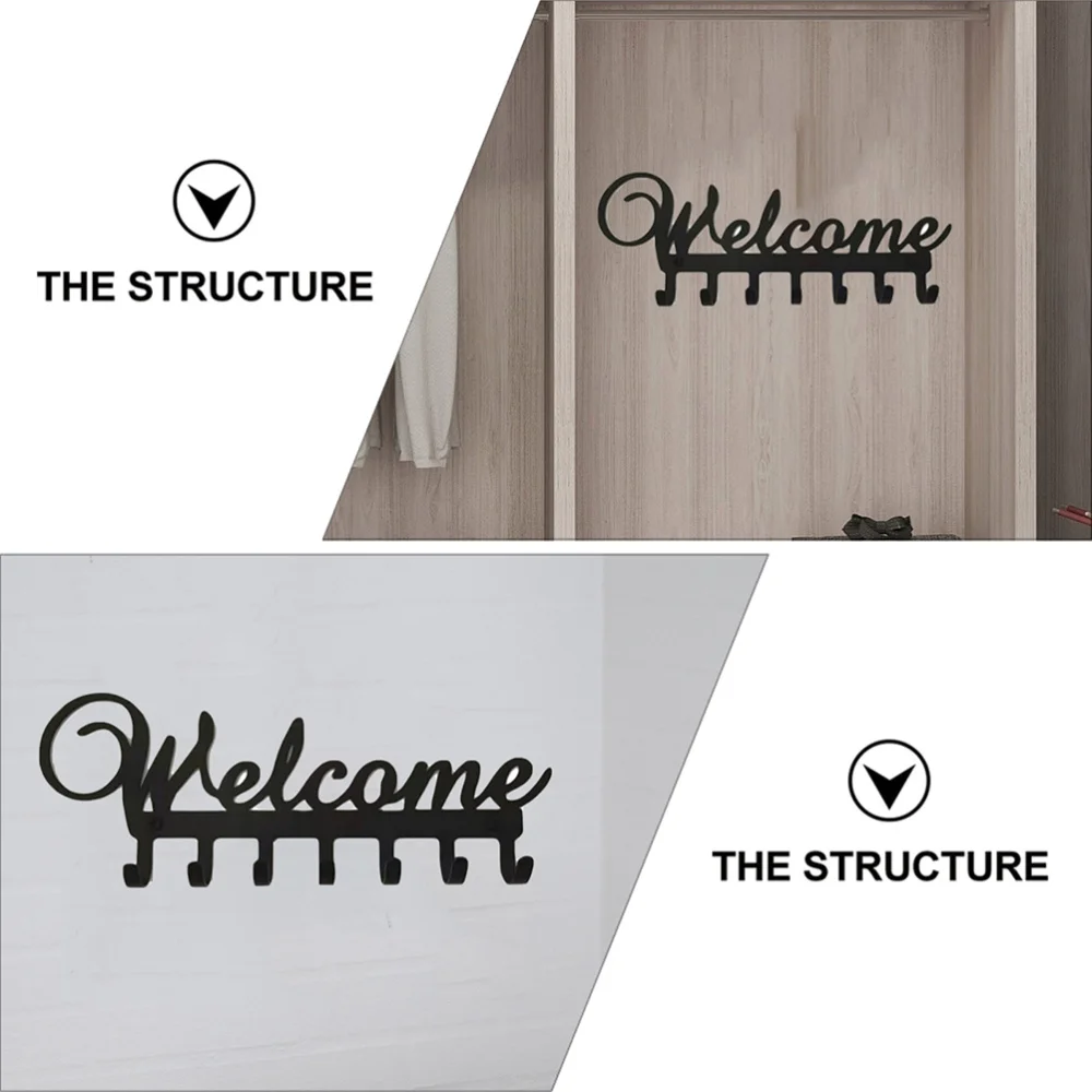 

1pc Home Living Room Door Back Wall Hanging Hook Rack with 7 Hanger Hooks