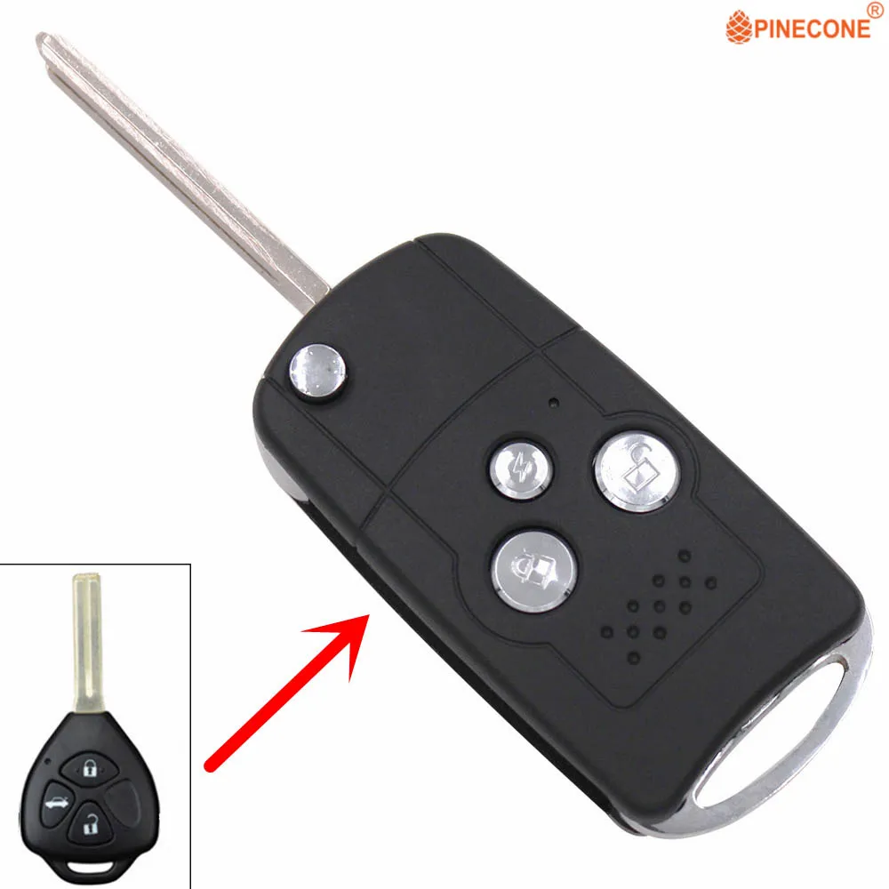 

Складной чехол PINECONE для автомобильных ключей Toyota Crown Reiz Corolla Rav4, 3 кнопки