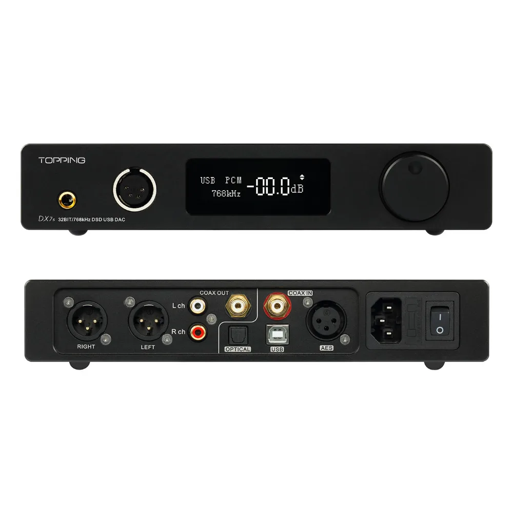 TOPPING DX7s Dual ES9038Q2M USB DAC 32 бит/768 K DSD512 усилитель для наушников XMOS XU208 OPA1612 OPT AES