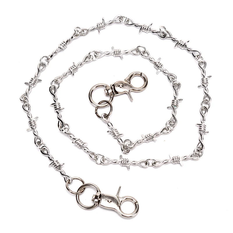 

1PCS Hot 75cm Unisex Metal Wind Bamboo Pants Key Chain Fashion Rock Punk Style Metal Pants Key Chain Pallet Chain