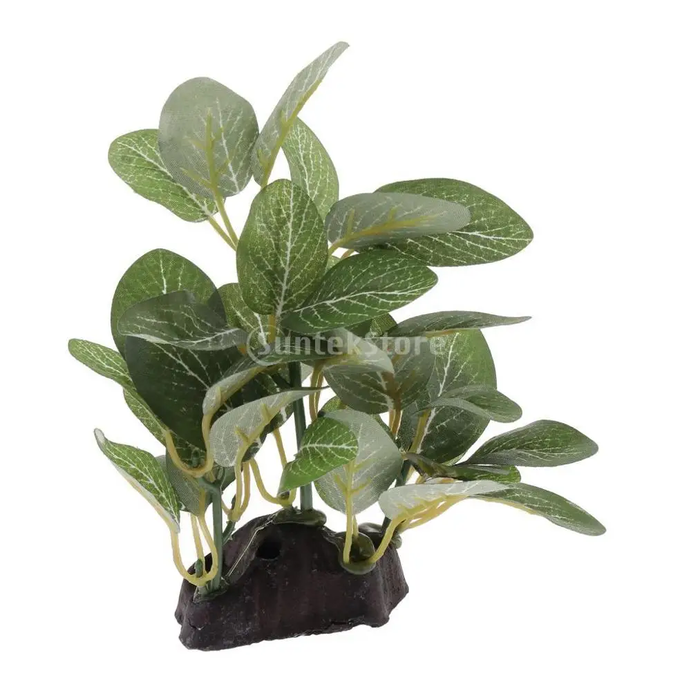 Green Plastic & Resin Terrarium Tank Lifelike Plant Decorative Ornament for Reptiles Amphibians - 3 Types to Choose | Дом и сад