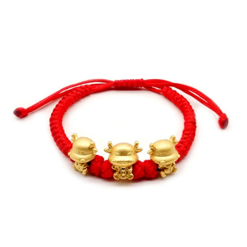 

1Pc Unisex Cute Lucky Cow Adjustable Braided Bracelet Handmade Weaven Knots Rope Chain Bangles Jewelry Gifts