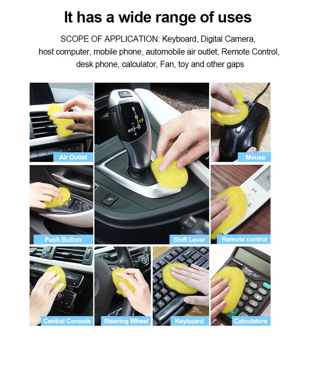 

Super Auto Car Cleaning Pad Glue Powder Cleaner Magic Cleaner Dust Remover Gel Home Computer Keyboard Clean Tool