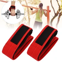 1 pair red weight lifting straps padded wrist support non slip powerlift bodybuilding power assisted deadlift pull ups grip belt