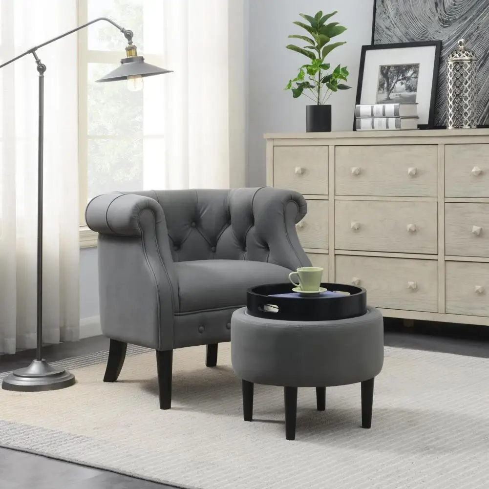 

Anti-deform Practical Modern Single Couch Chair with Storage Ottomans for Dorm