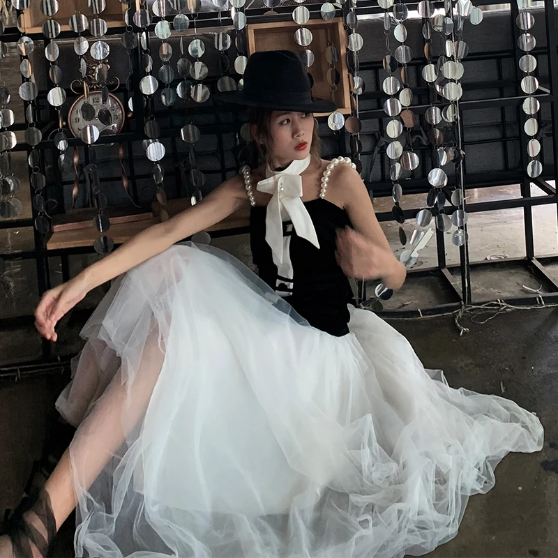 LANMREM одноцветная неровная многослойная сетчатая элегантная свободная Женская