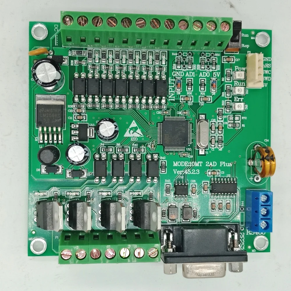 PLC FX2N 10MT STM32 MCU 6 вход 4 транзисторный выход 2 AD Модуль 0-10 В встроенный аккумулятор RTC контроллер двигателя DC 24 В