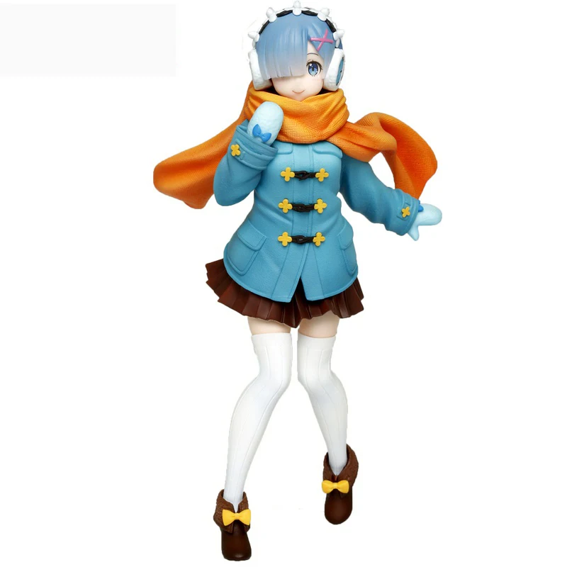 

Life In a Different World From Scratch Rem Scarf Winter 23Cm Anime Figure Pvc Model Ornaments Collectibles Model Toys