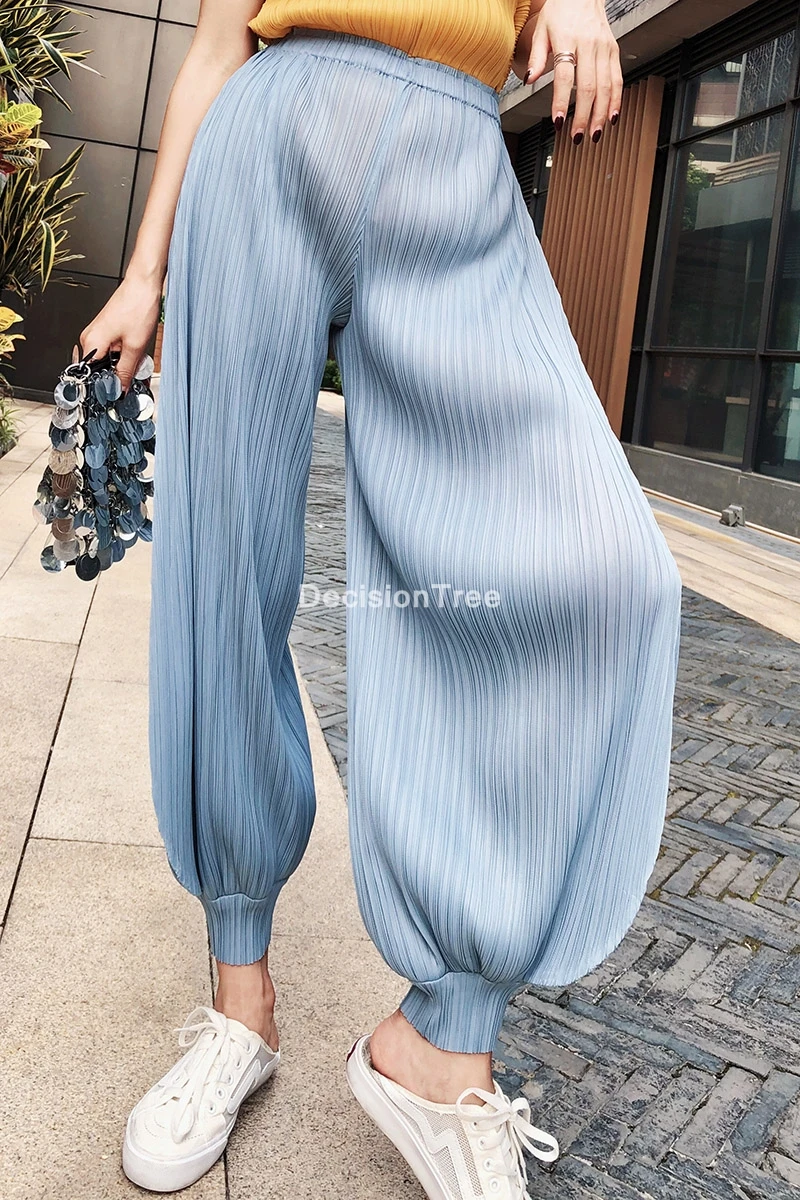 

2021 wide leg pants womens pleated classic high waisted bloomers trousers japanese wide-leg causal pants long aesthetic pants