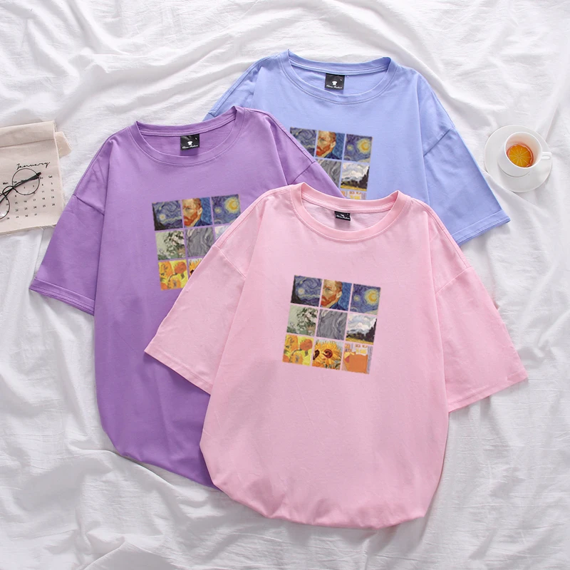 Женская футболка летние корейские топы с рукавом до локтя полностью из 100% хлопка