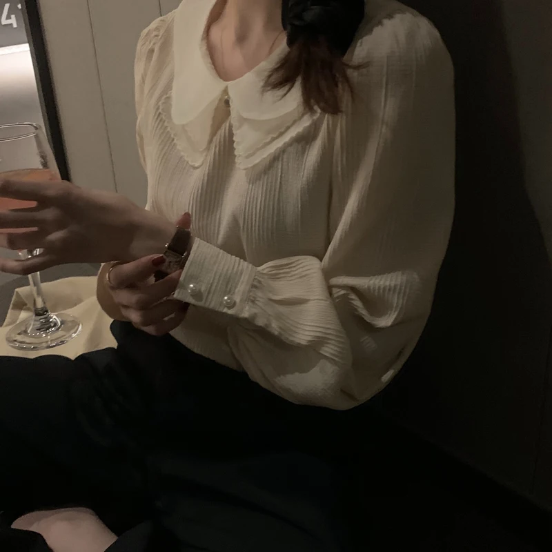 Корейский Ins Фея милые Молодежные выглядящие Свободные двойной Слои Col Клодин Топ