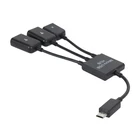 OTG-концентратор 3 в 1, Micro USB, OTG-концентратор, Micro USB, хост, OTG-концентратор, переходник, кабель штекер-гнездо, двойной Micro USB 2,0, хост-концентратор