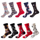 5 цветов забавные парные хлопковые короткие носки Мультяшные цветы фрукты Харадзюку Веселые дизайнерские уличные носки ЕС 37-43