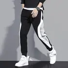 Мужские хлопковые брюки, повседневные, свободные, спортивные, большого размера