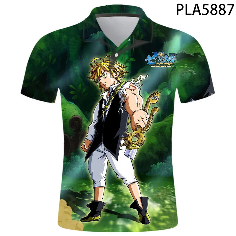 Hombre Camisa De Polo 3D печатных сапоги в Стиле персонажа Дианы из игры The Seven Deadly грехов Nana