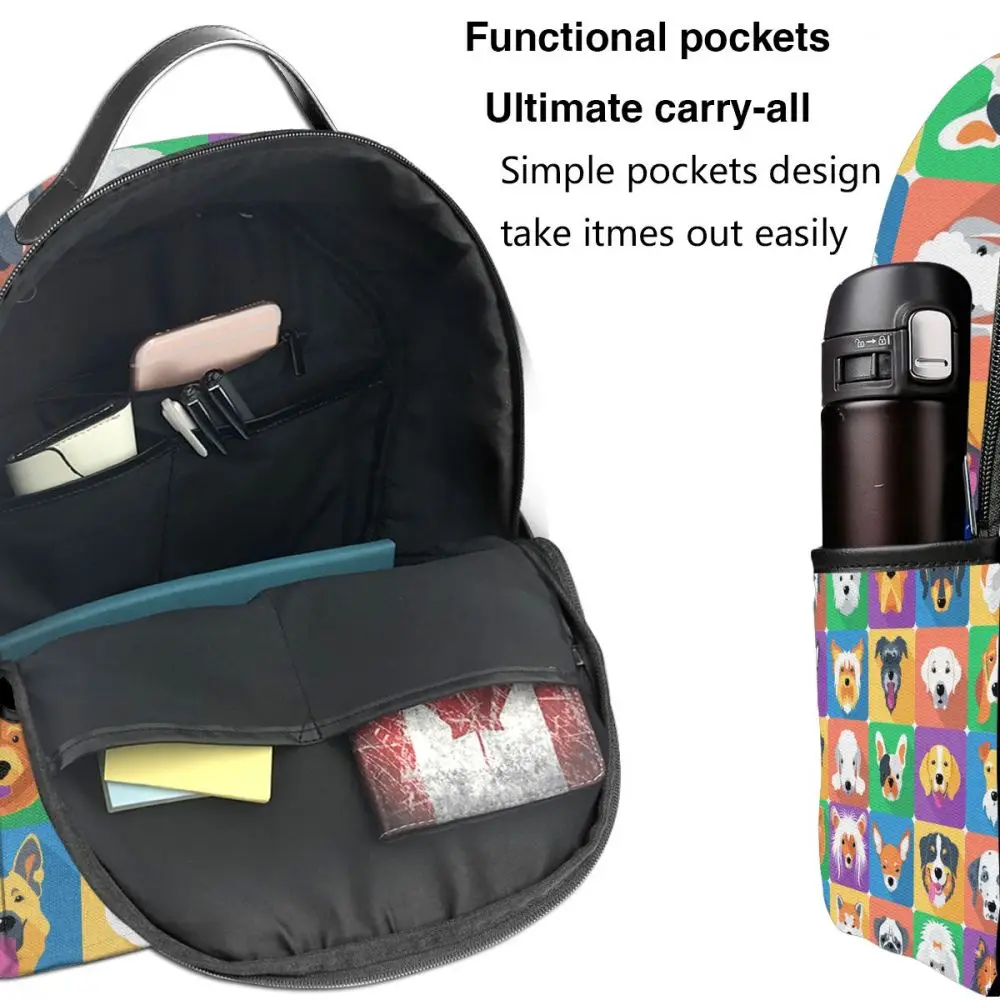 

Cartoon Different Dogs Backpack Boy Girl School Bag for Teenager Student Shoulder Bag Travel Bag