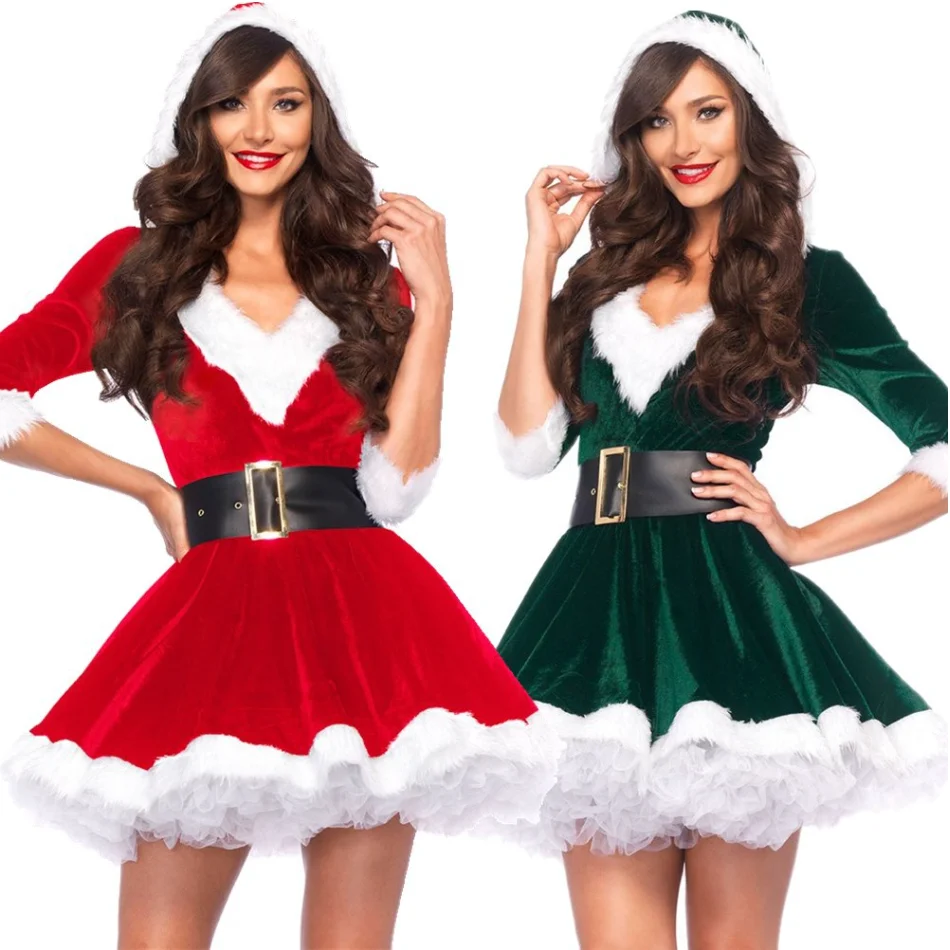 Рождественское платье женский костюм Санта Клауса Рождественский косплей |