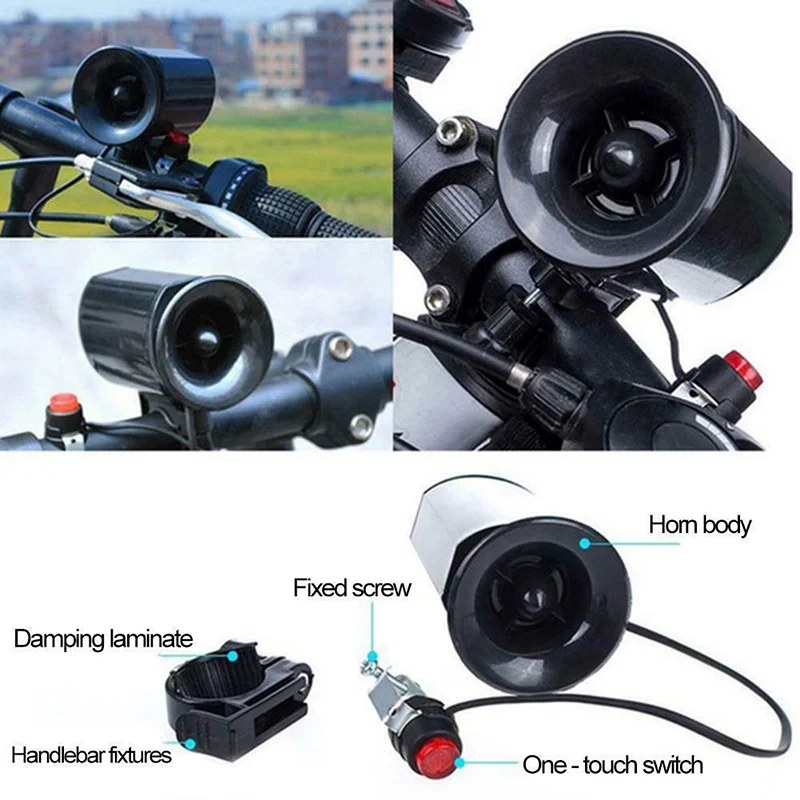 

High Quality Waterproof Super Loud Electronic Bicycle Bell Bike Handlebar Horn Siren Ring Alarm Speaker DOG88