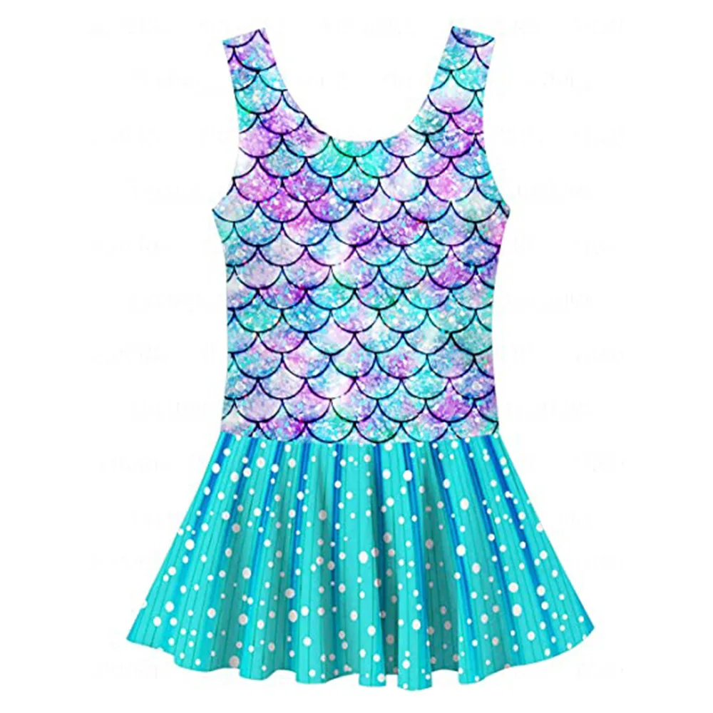 

2021 New 3-10 Years Girls One Piece Swimsuit Mermaid Bathing Suit Swimming Dress Children's Swimwear Unicorn Toddler Swimwear