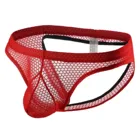 Ажурные мужские трусы, модное сексуальное нижнее белье для геев, дышащие трусики-джоки, эротические женские трусы