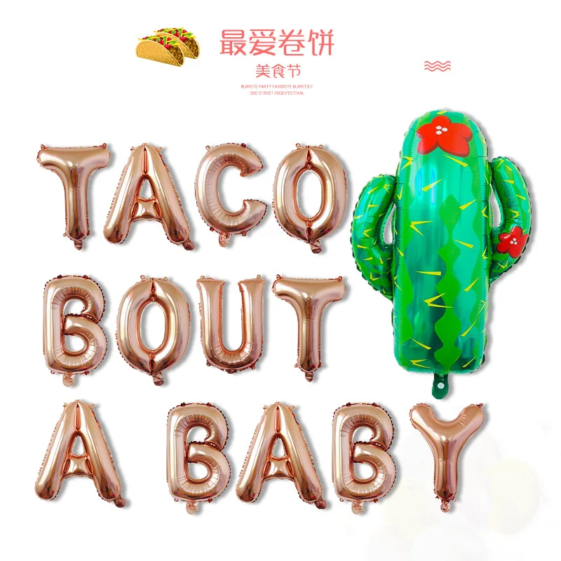 TACO BOUT детский баннер гирлянда гелиевая фольга Кактус воздушный шар Мексиканская