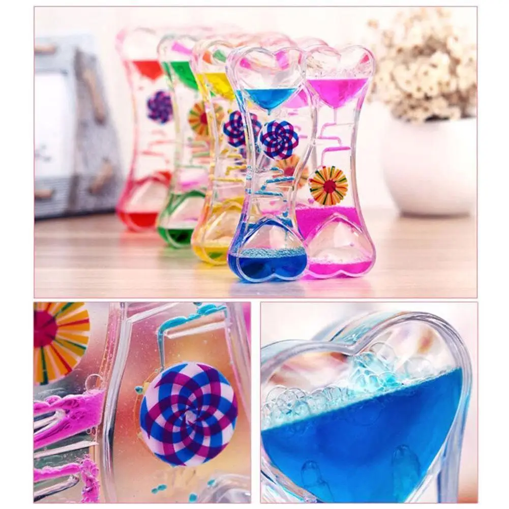

Water Sports Bubble Timer Double Heart Windmill Oil Water Leak Decompression Drop Toy Oil Drop P9K9