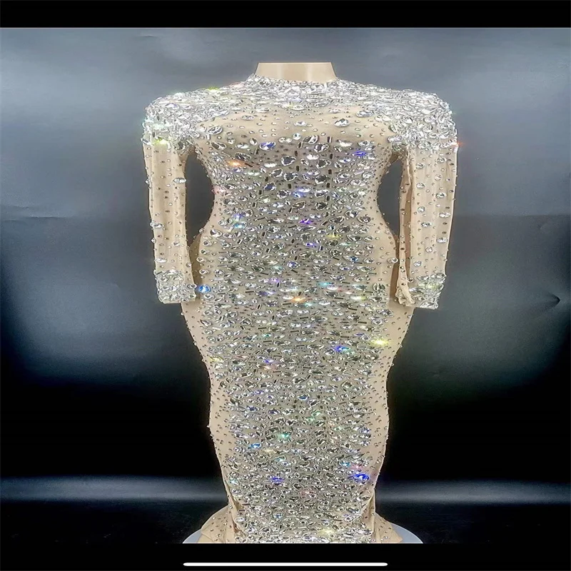 

H281 Jumpsuit Shinning New Rhinestone Diamonds High Elastic Stretched Ballroom Gem Nightclub Celebration Party Festival Women Dj