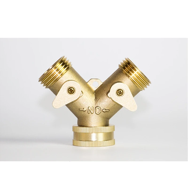 

2021 New Brass Manifold 3/4" Tap Splitter Brass Manifold Double-Way Y Water Separator Mar-4