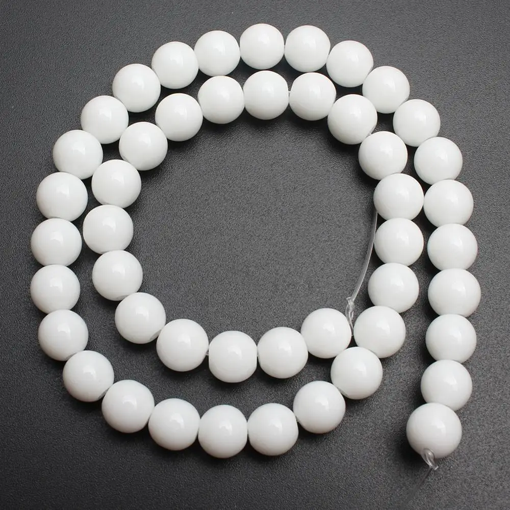 

Natural Stone Beads Tridacna Stone White Round Beads For Jewelry Making 15.5" Pick Size 4/6/8/10/12 mm -F00095