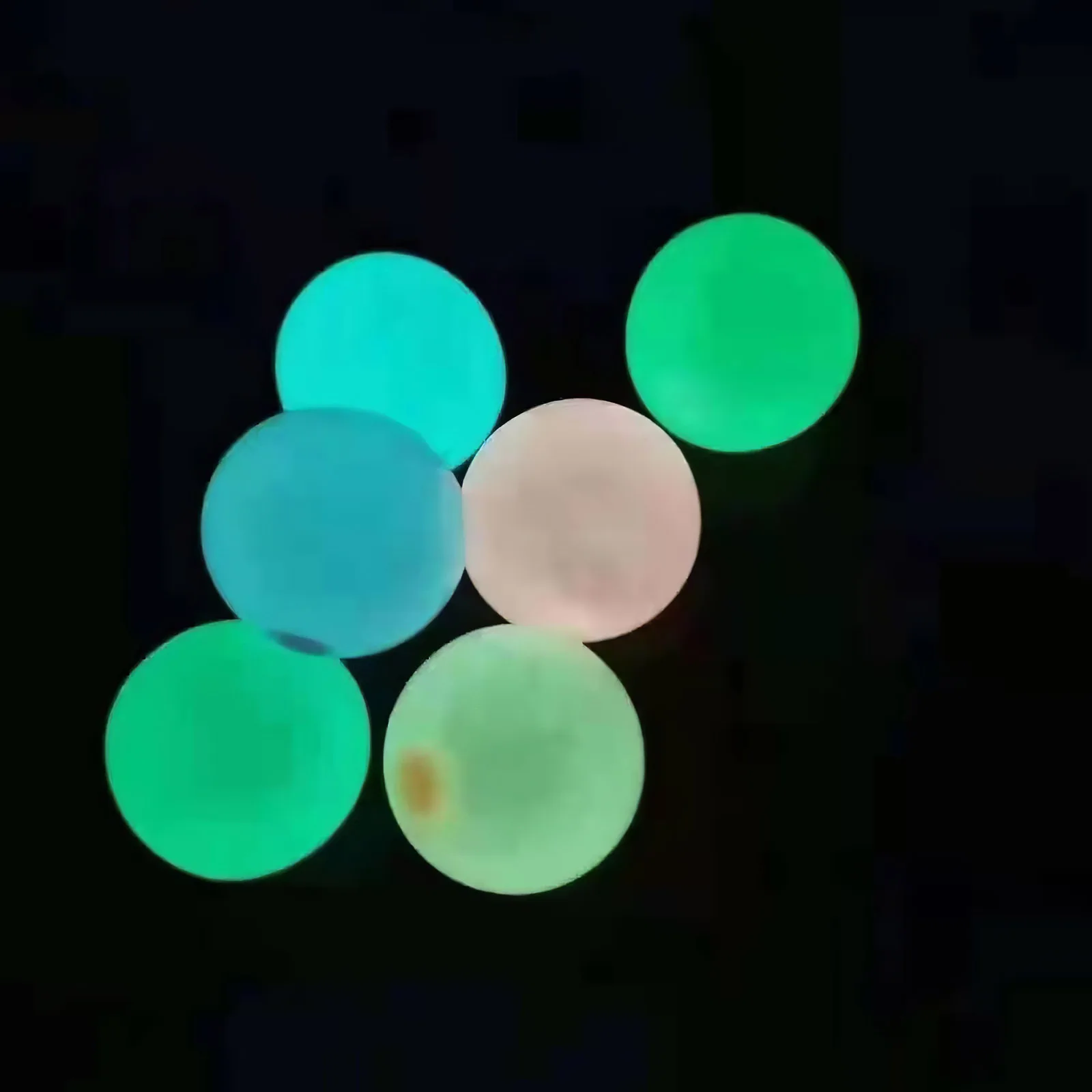 

6pcs Luminous Sticky Wall Ball Fidget Toys 45mm Squeeze Toys Adults Anti Stress Decompression Toy Kids Gift Glow In The Dark