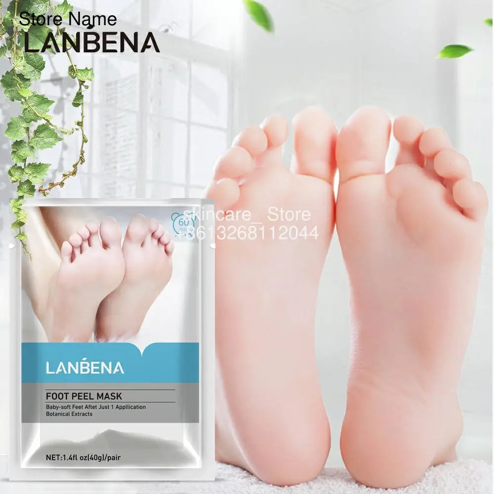 

LANBENA Exfoliating Foot Mask Pedicure Socks Exfoliation Feet Mask Remove Dead Skin Heels Foot Peeling Brighten Foot Care Mask