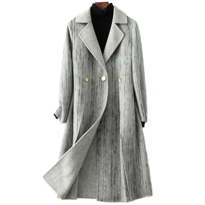 

Women 's Woolen Coat 2021 Spring And Autumn Youth Long Casual Cardigan Wool Woolen
