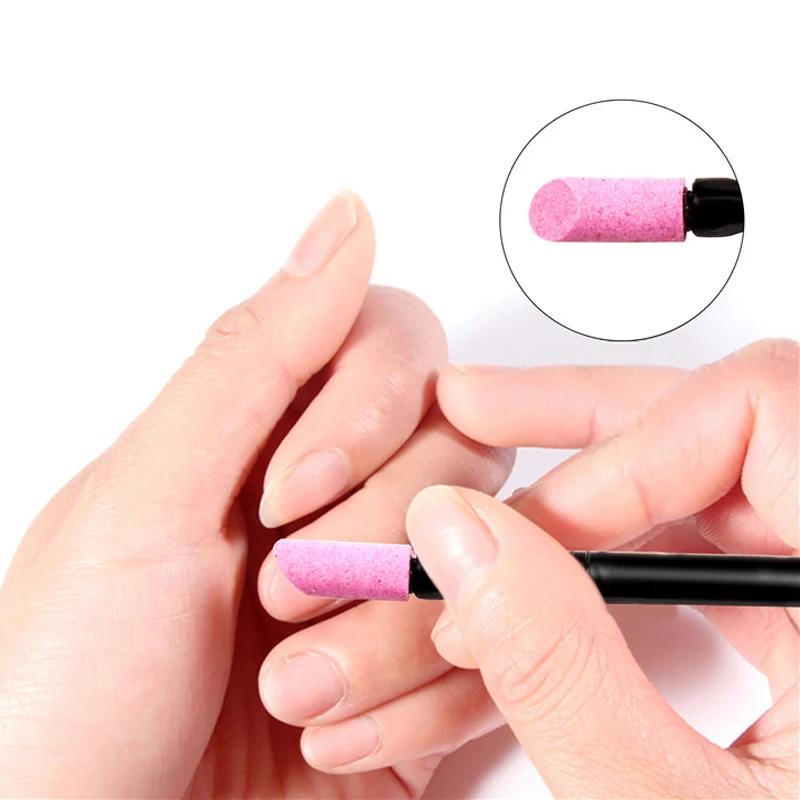 Портативная двойная головка кварцевый камень скраб ручка для кутикулы Кварцевая