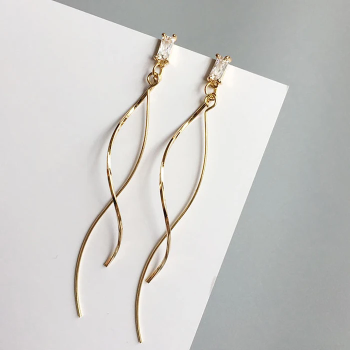 Женские Рокерская курточка с длинными Позолоченные кисточкой циркон висячие