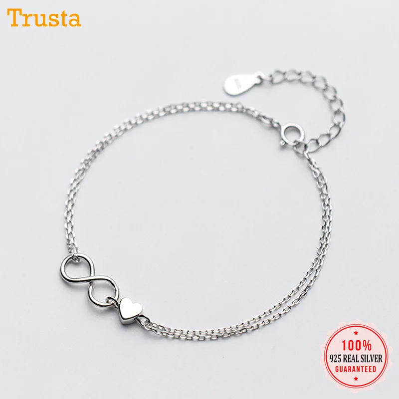Trustdavis, Настоящее серебро 925 пробы, синтез жемчуга, цепочка змеи 16,5 см, браслеты для подростков, женщин, девушек, ювелирные изделия DA288