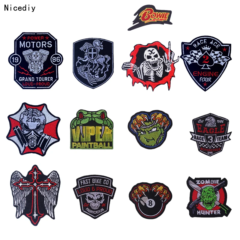 DIY нашивка в стиле панк и вышивкой Череп для бренд патчи железные на одежде